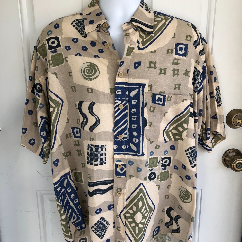 Viyella linen blend button front shirt